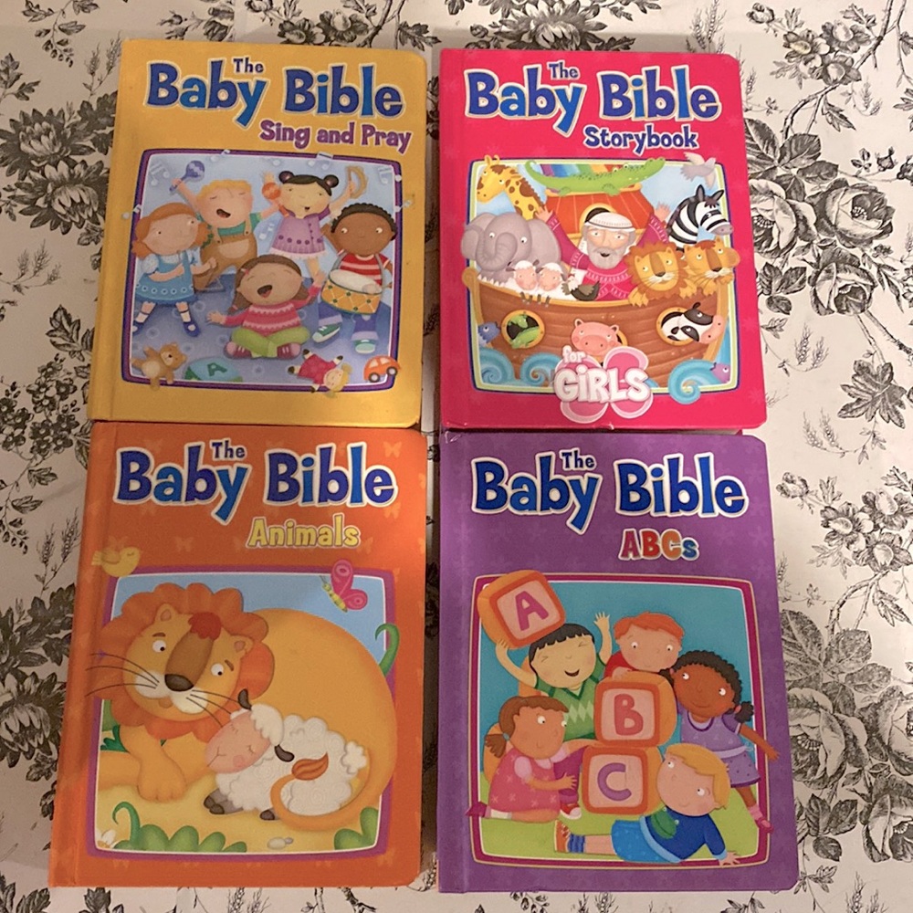 4 board books of the baby bible series